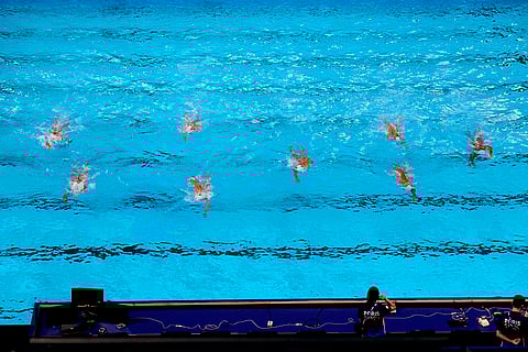 Chinese players during training